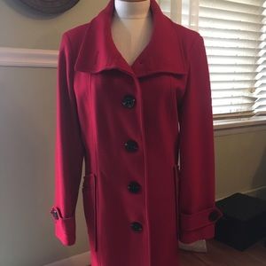 Red wool blend coat